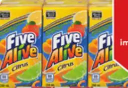 Giant Tiger Five Alive juice boxes offer