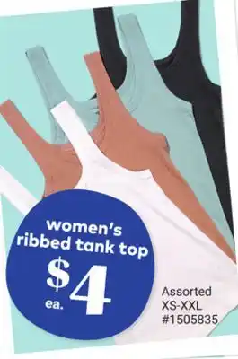 Giant Tiger Women's ribbed tank top offer