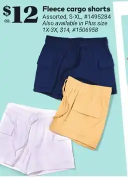 Giant Tiger Fleece cargo shorts offer