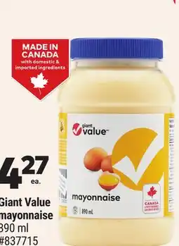 Giant Tiger Giant Value mayonnaise offer