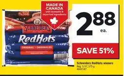 Giant Tiger Schneiders RedHots wieners offer