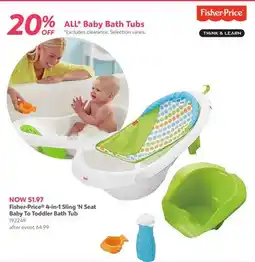 Babies 'R' Us Fisher-Price 4-in-1 Sling 'N Seat Baby To Toddler Bath Tub offer