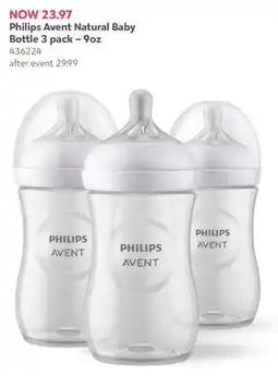 Babies 'R' Us Philips Avent Natural Baby Bottle 3 pack – 9oz offer