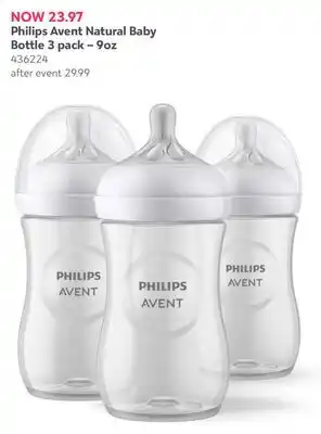 Babies 'R' Us Philips Avent Natural Baby Bottle 3 pack – 9oz offer