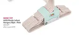 Babies 'R' Us ALEX Plastic Infant Hangers 10pk - Pink offer