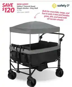 Babies 'R' Us Safety 1st Summit Quad Wagon Stroller - Grey Wolf offer