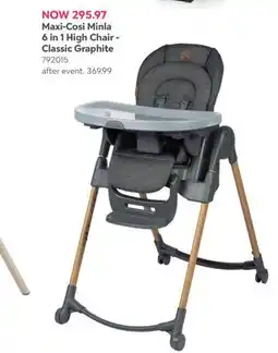 Babies 'R' Us Maxi-Cosi Minla 6 in 1 High Chair - Classic Graphite offer