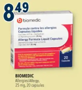 Familiprix BIOMEDIC, Allergy, 25 mg, 100 caplets offer