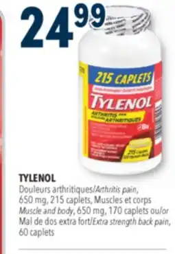 Familiprix TYLENOL, Arthritis pain, 650 mg, 215 caplets offer