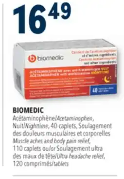 Familiprix Biomedic nighttime acetaminophen caplets with antihistamine for adults 40un offer