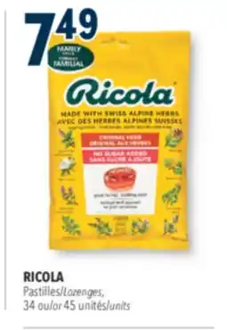 Familiprix RICOLA Lozenges, 34 or 45 units offer