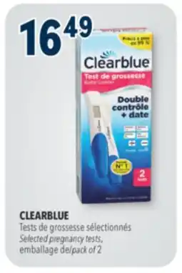 Familiprix CLEARBLUE, Selected pregnancy tests, emballage pack of 2 offer