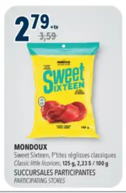 Familiprix MONDOUX, Sweet Sixteen, Classic little licorices, 125 g offer
