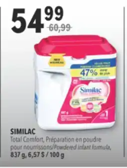 Familiprix SIMILAC, Total Comfort, Préparation Powdered infant formula, 837 g offer