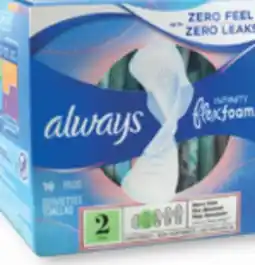 Familiprix Always Infinity pads flexi-wings S2 heavy flow 16un offer