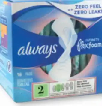 Familiprix Always Infinity pads flexi-wings S2 heavy flow 16un offer