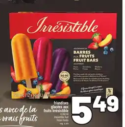 Metro FRIANDISES GLACÉES AUX FRUITS IRRÉSISTIBLE | IRRÉSISTIBLE FRUIT FROZEN TREATS offer