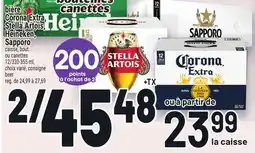 Metro BIÈRE CORONA EXTRA, STELLA ARTOIS, HEINEKEN, SAPPORO | BEER offer
