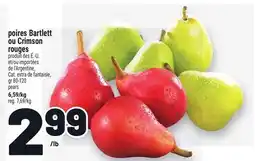 Metro POIRES BARTLETT OU CRIMSON ROUGES | PEARS offer