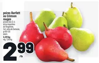 Metro POIRES BARTLETT OU CRIMSON ROUGES | PEARS offer