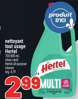 Metro NETTOYANT TOUT USAGE HERTEL | HERTEL ALL PURPOSE CLEANER offer