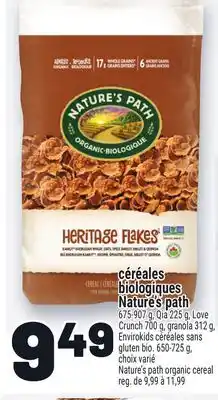 Metro CÉRÉALES BIOLOGIQUES NATURE'S PATH | NATURE'S PATH ORGANIC CEREAL offer