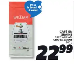 IGA CAFÉ WILLIAM COFFEE BEANS offer