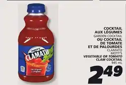 IGA MOTT'S VEGETABLE OR TOMATO CLAM COCKTAIL offer