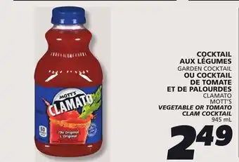 IGA MOTT'S VEGETABLE OR TOMATO CLAM COCKTAIL offer