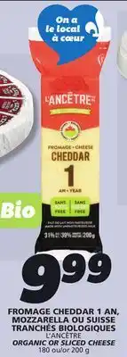 IGA L'ANCÊTRE ORGANIC OR SLICED CHEESE offer
