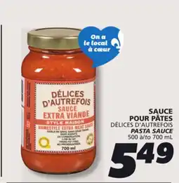 IGA DÉLICES D'AUTREFOIS PASTA SAUCE offer