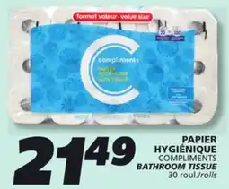 IGA COMPLIMENTS BATHROOM TISSUE offer