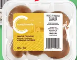 IGA COMPLIMENTS WHOLE CREMINI MUSHROOMS offer