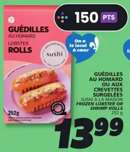 IGA SUSHI À LA MAISON FROZEN LOBSTER OR SHRIMP ROLLS offer