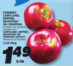 IGA CORTLAND, EMPIRE, McINTOSH OR SPARTAN APPLES offer