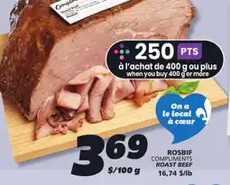 IGA COMPLIMENTS ROAST BEEF offer