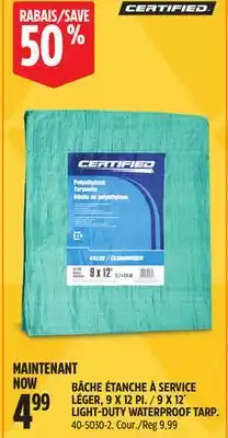 Canadian Tire Certified LIGHT DUTY WATERPROOF TARP offer
