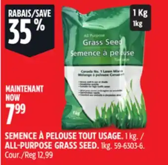 Canadian Tire PURPOSE GRASS SEED offer