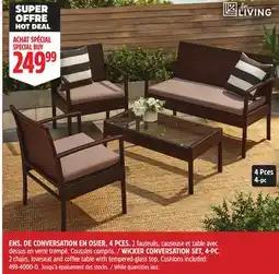 Canadian Tire FOR LIVING WICKER CONVERSATION SET offer