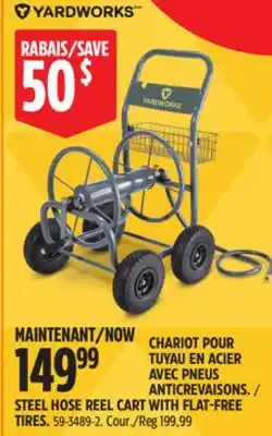 Canadian Tire STEEL HOSE REEL CART WITH FLAT FREE TIRES offer