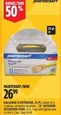 Canadian Tire MASTERCRAFT 5´ OUTDOOR EXTENSION CORD offer