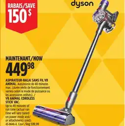 Canadian Tire DYSON V8 ANIMAL CORDLESS STICK VAC offer