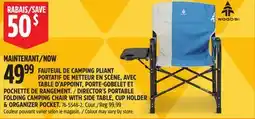 Canadian Tire WOODS DIRECTOR'S PORTABLE FOLDING CAMPING CHAIR WITH SIDE TABLE, CUP HOLDER & ORGANIZER PICKET offer