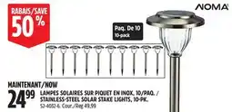Canadian Tire NOMA STAINLESS-STEEL SOLAR STAKE LIGHTS, 10-PK offer