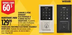 Canadian Tire SMARTCODE TOUCHPAD ELECTRONIC DEADBOLT DOOR LOCK offer