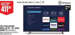 Canadian Tire WESTINGHOUSE 58˝ ROKU SMART TV offer
