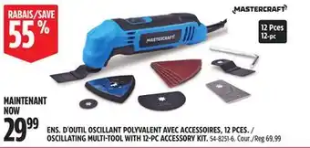 Canadian Tire MASTERCRAFT OSCILLATING MULTI TOOL WITH 12 PC ACCESSORY KIT offer