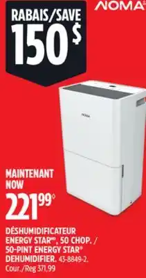 Canadian Tire PINT ENERGY STAR DEHUMIDIFIER offer