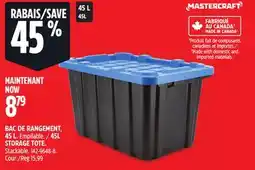 Canadian Tire MASTERCRAFT 45L STORAGE TOTE offer