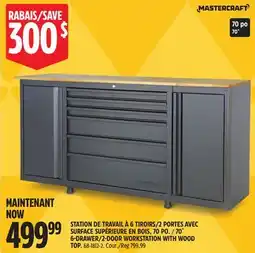 Canadian Tire MASTERCRAFT 6-DRAWER/2-DOOR WORKSTATION WITH WOOD TOP offer